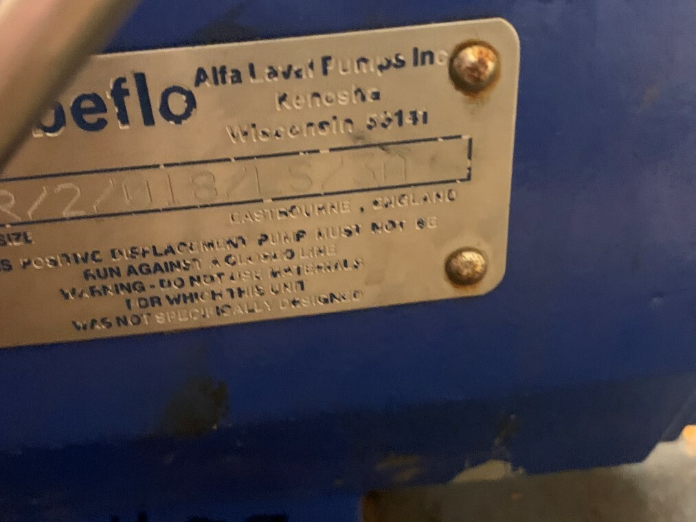 Lobeflo SR/2/018/LS/3A Positive Displacement Pump w/ Motor and Gear Reducer