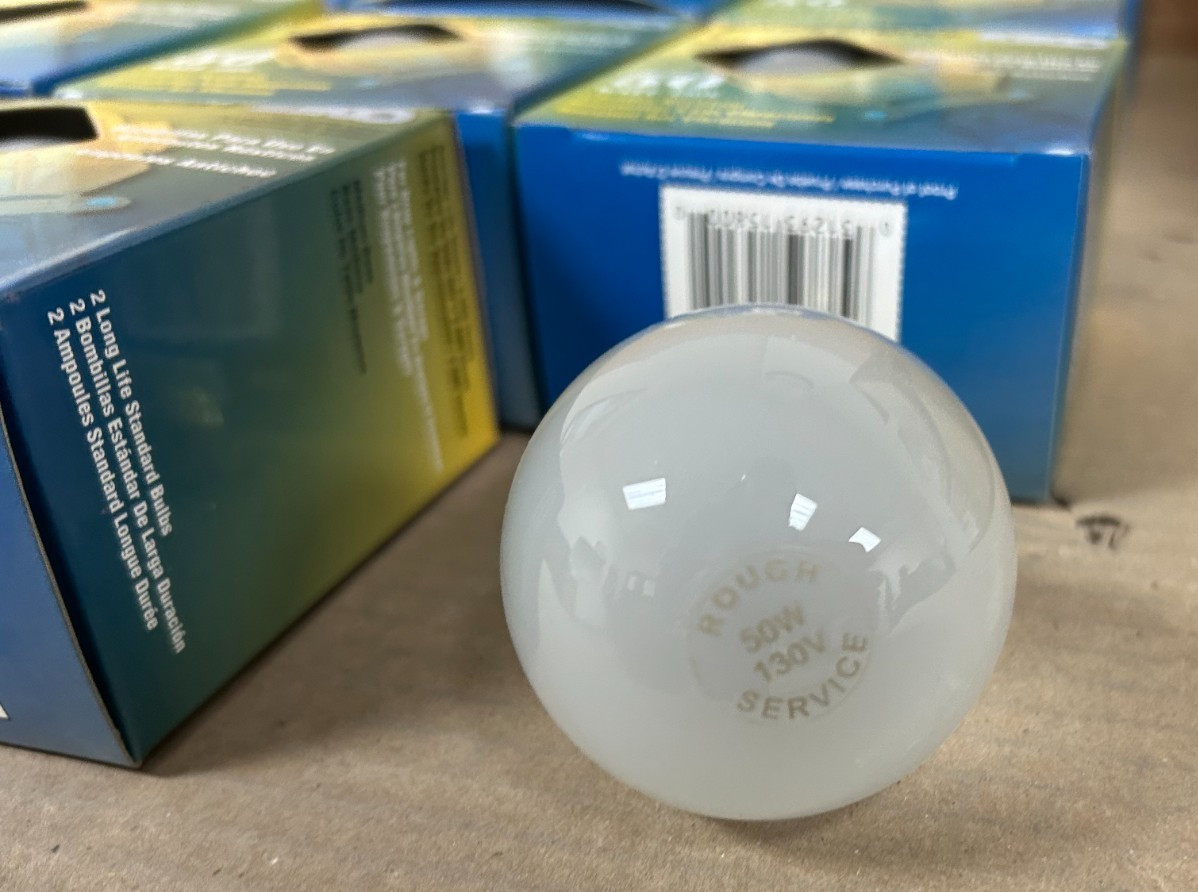 Eiko 50W Rough Service Light Bulb 2 Pack 130V 50A/RS