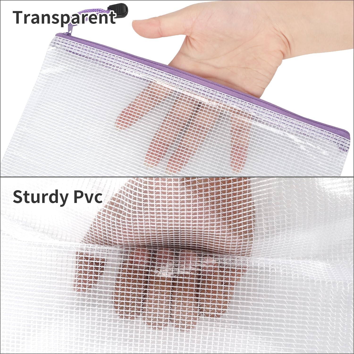 EOOUT 30pcs Mesh Zipper Pouch Bags, 8 Sizes Plastic Mutisize, B-8 Colors