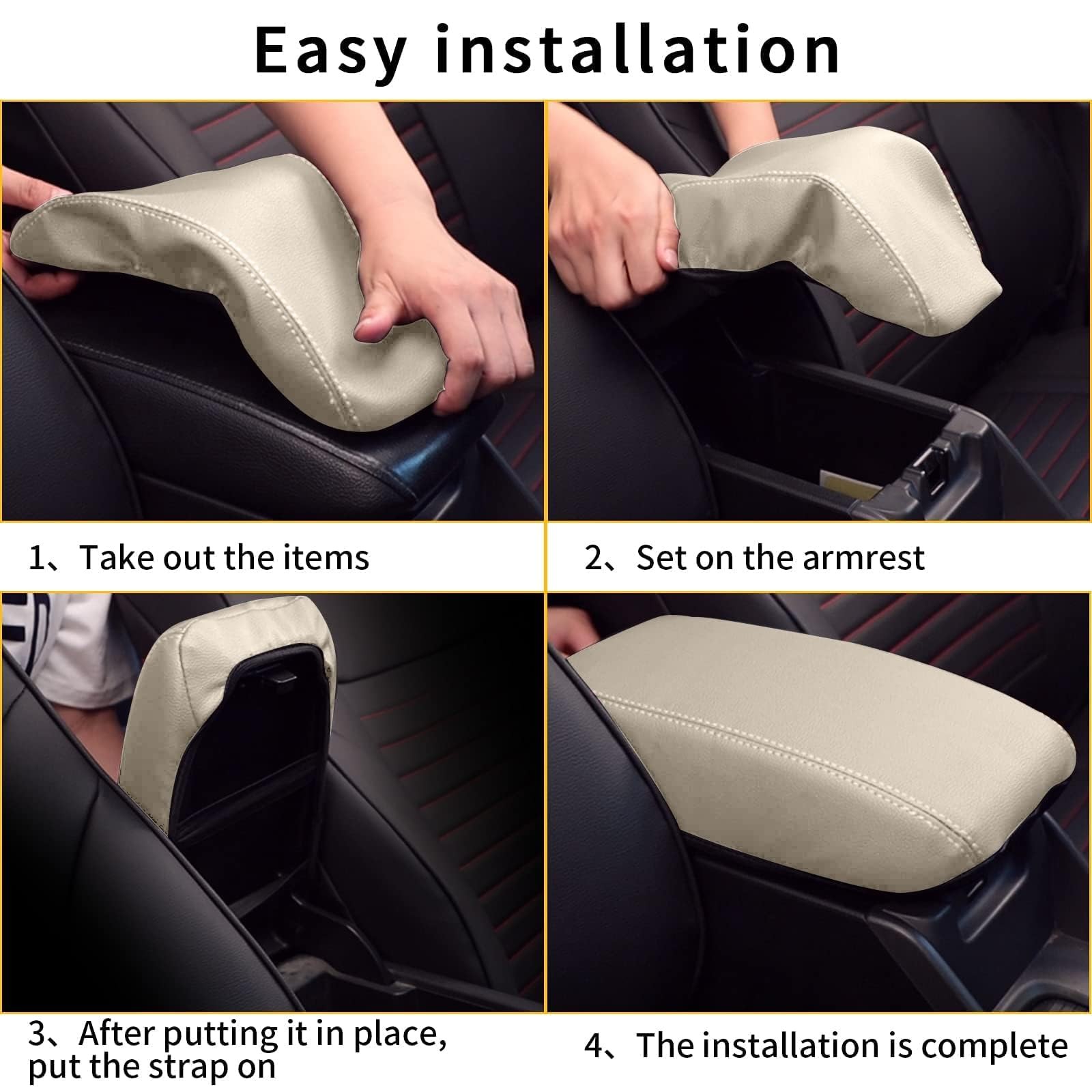 Center Console Armrest Cover for Hyundai Tucson 2016-2021 Durable Beige Color