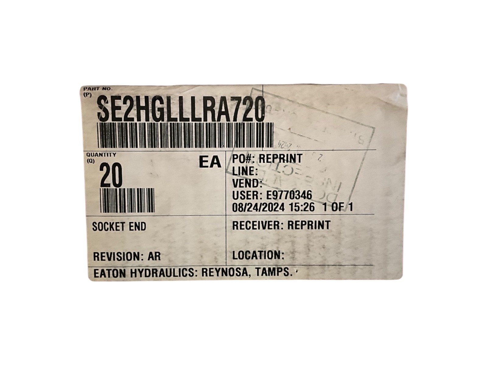 Danfoss Eaton SE2HGLLLRA720 1/4″ Flare 90° Stainless Socket End 7/16-20