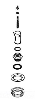 Kohler 1083980 9 x 1-1/2 in. Plastic Brass Flush Valve Kit in Black