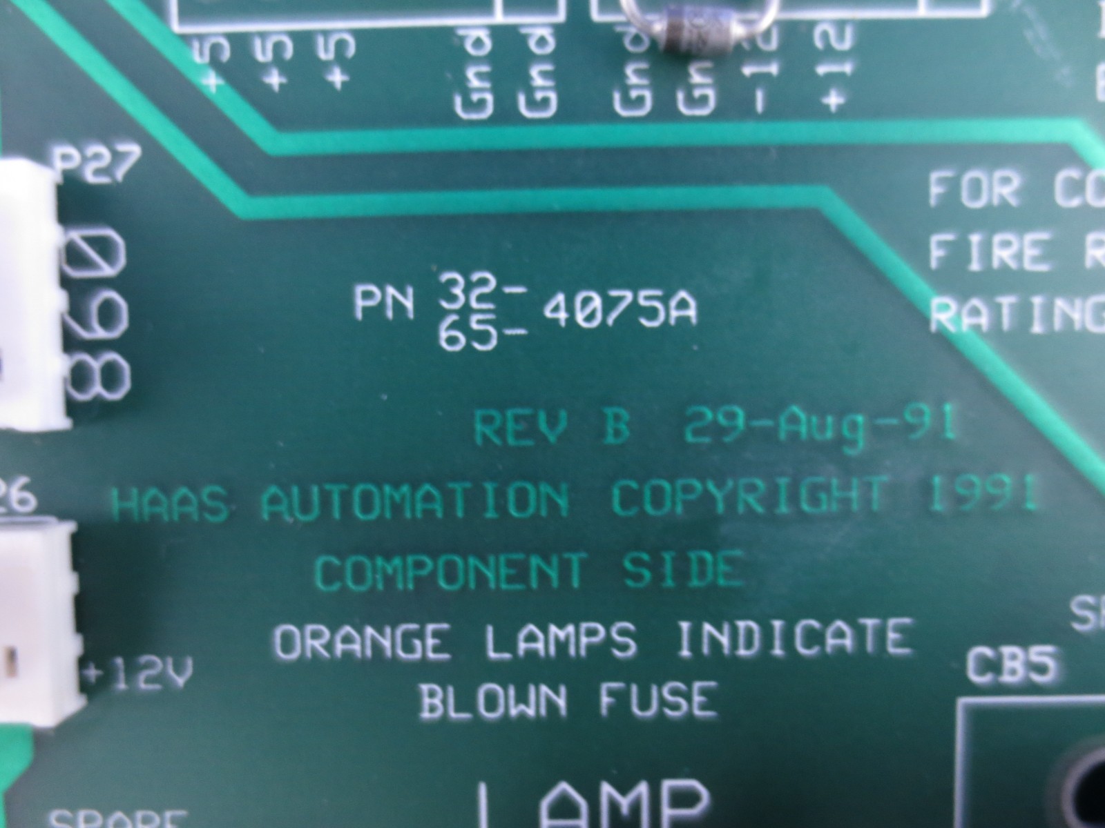 HAAS 32-4075A, 65-4075A, 93-5010 PCB, POWER DISTRIBUTION BOARD. WARRANTY
