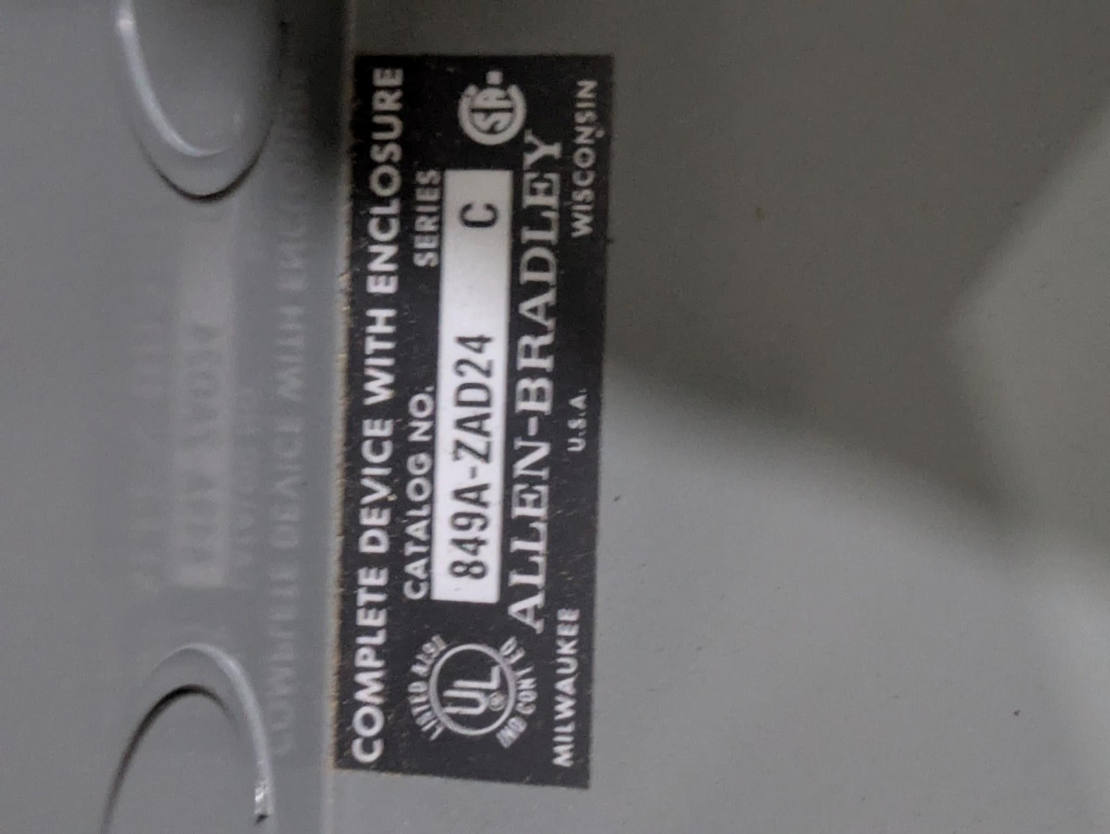 Allen Bradley 849A-ZAD24 Pneumatic Timing Relay 110/120VAC Series C Industrial O
