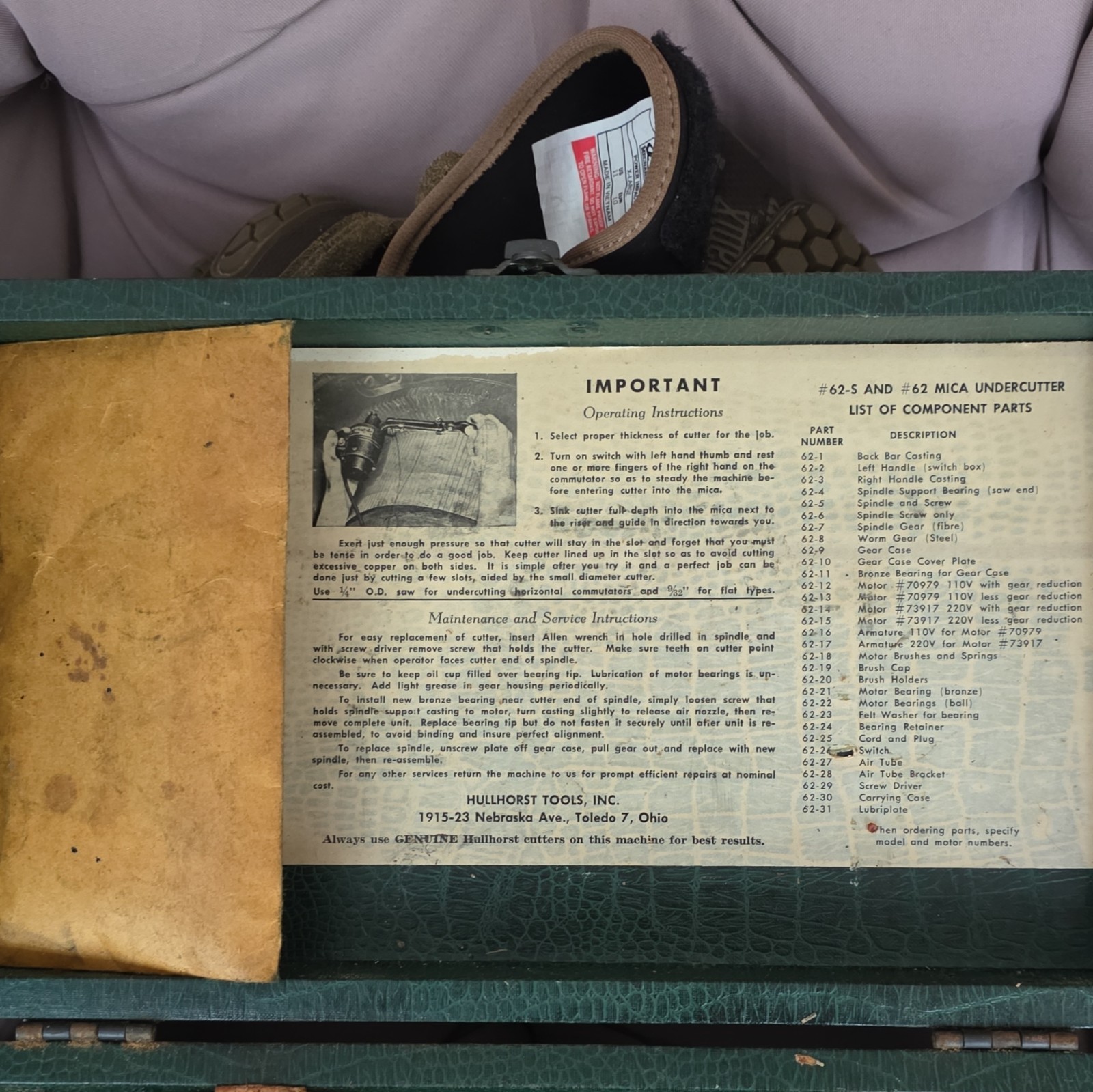 Hullhorst Tools Inc. 62-S Mica Undercutter Tool with Carrying Case