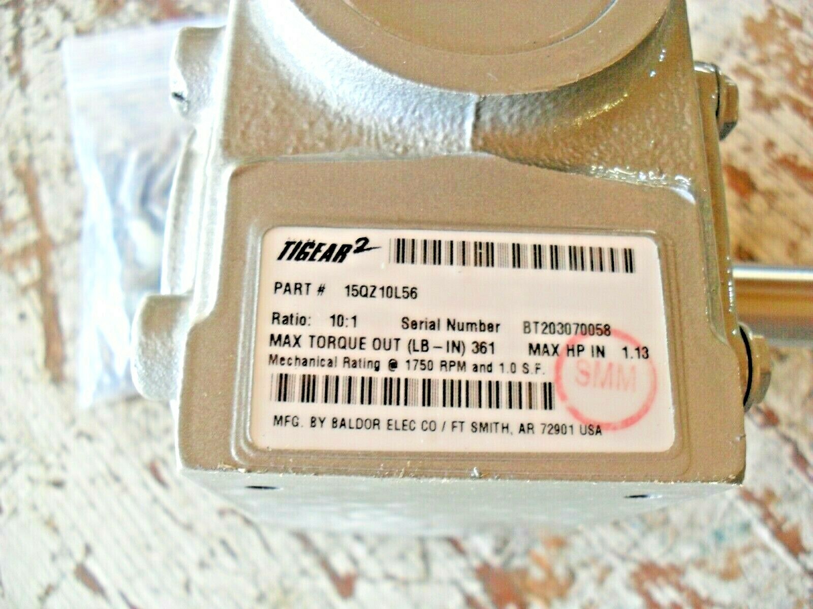 Tigear 2 – 15QZ1056 – 3/4″ Shaft – 5/8″ Bore 0 10:1 Ratio NEW