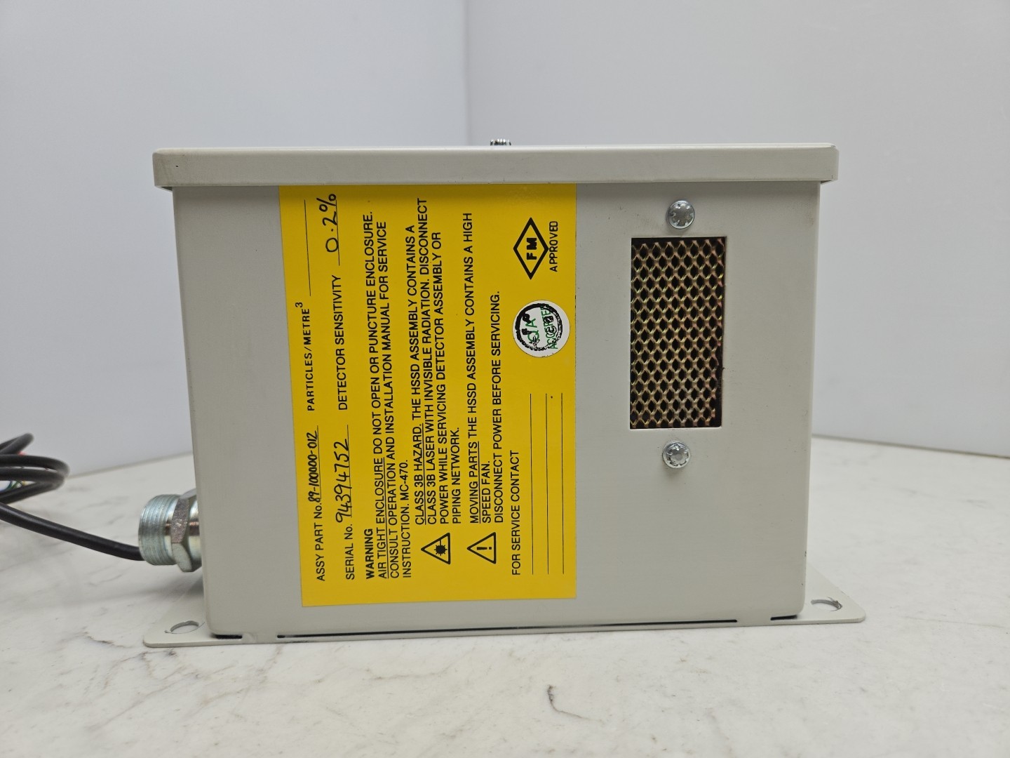 Fenwal Hssd 89-100000-012 High Sensitivity Smoke Detector 0.2% Sensitivity Used