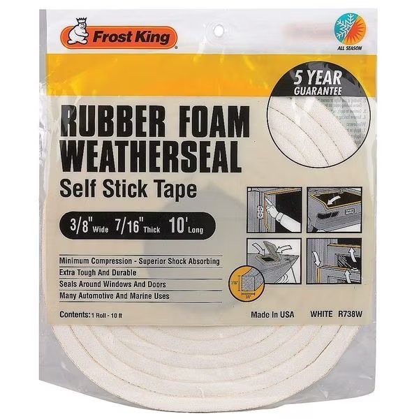Frost King Spnge Rubber Foam Tape, 3/8In