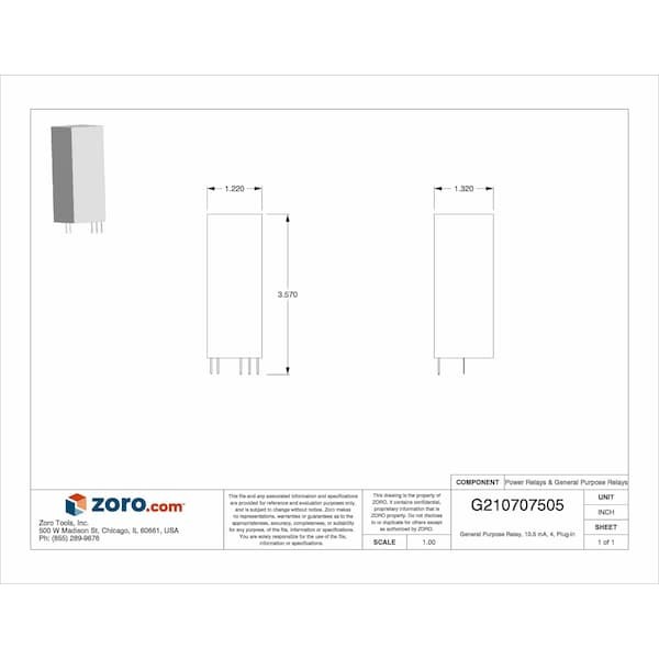 Omron G6d-1A-Asi Dc24 General Purpose Relay, 10.5 Ma, 4 Pins, Plug-In