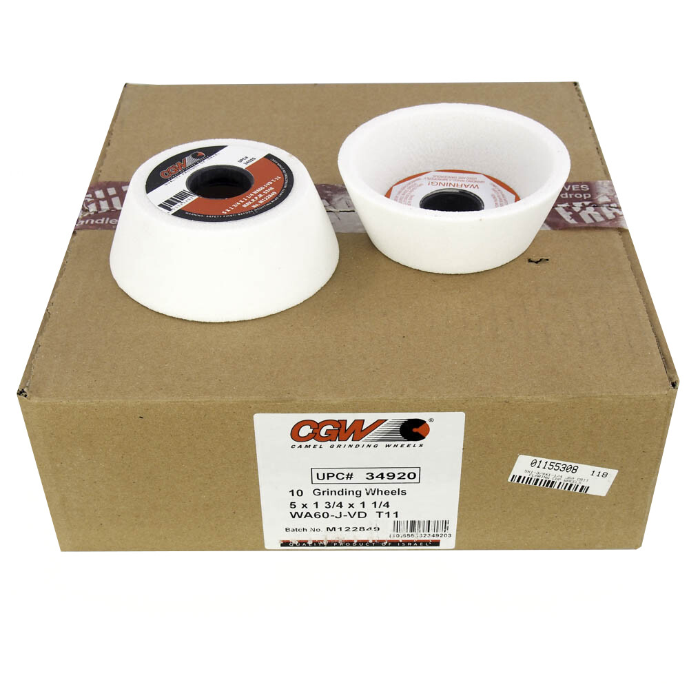 CGW Abrasives 34920 5″ x 1-3/4″ 60 Grit Grinding Wheel (10 Pcs) –