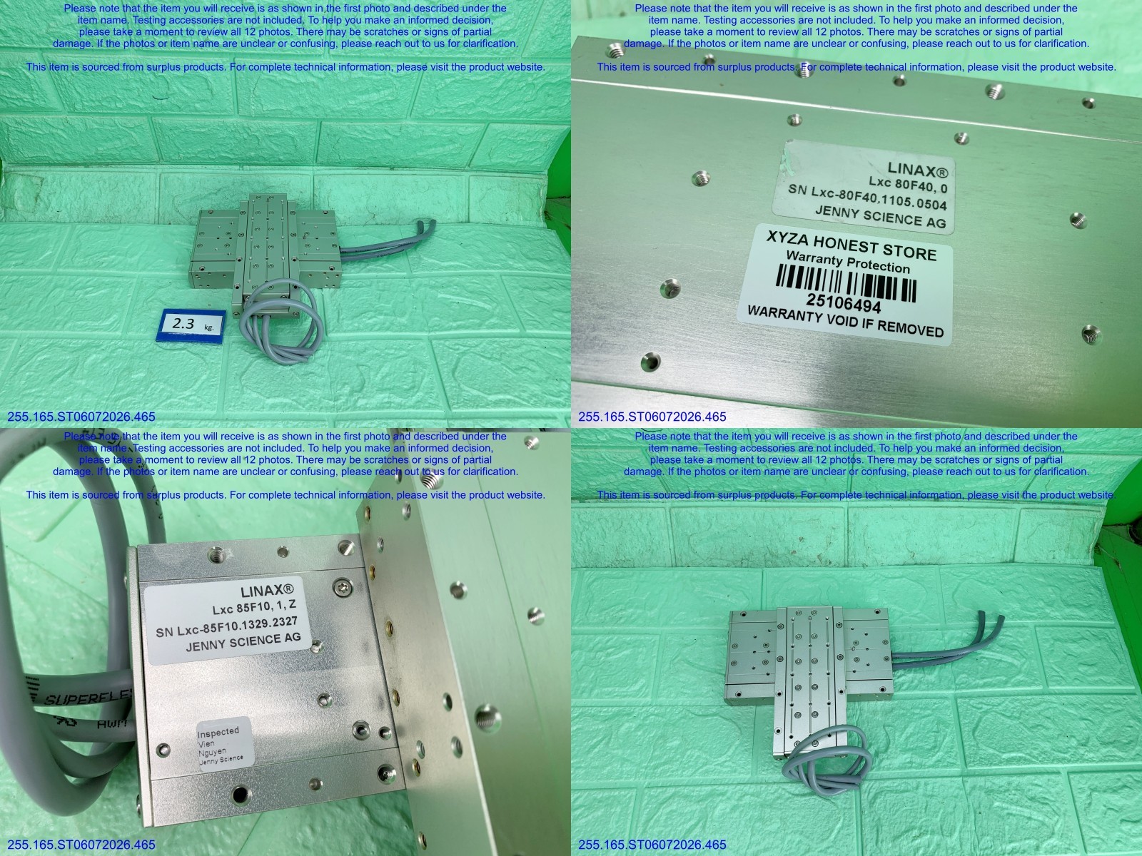 Jenny Science LINAX Lxc 80F40 Lxc 85F10 SHORT CABLE as in photos, sn:6494, DHL.