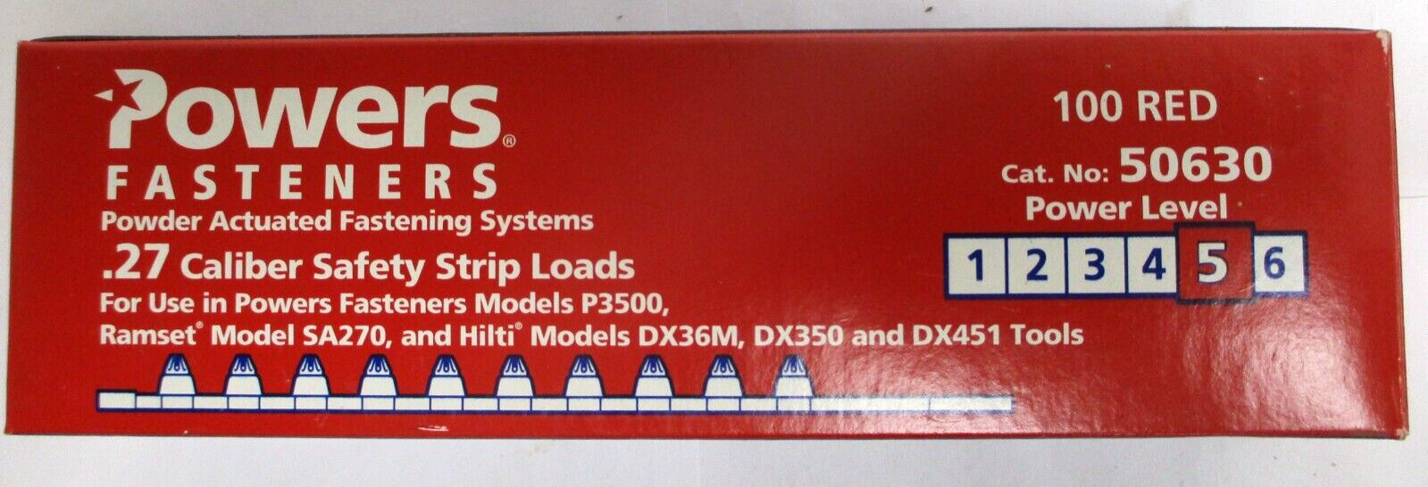 POWER FASTENERS, 50630, LEVEL-5, 0.27 CALIBER SAFETY LOADS, LOT OF 10 , SURPLUS
