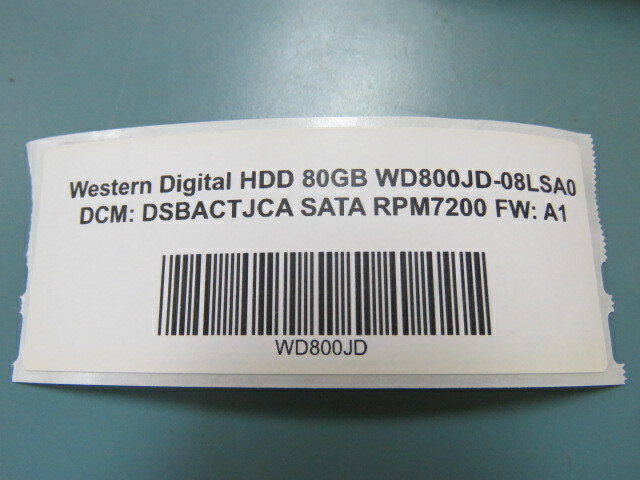 WESTERN DIGITAL WD800JD Qty of 1 per Lot WESTERN DIGITAL HDD 80GB WD800JD-08LSA