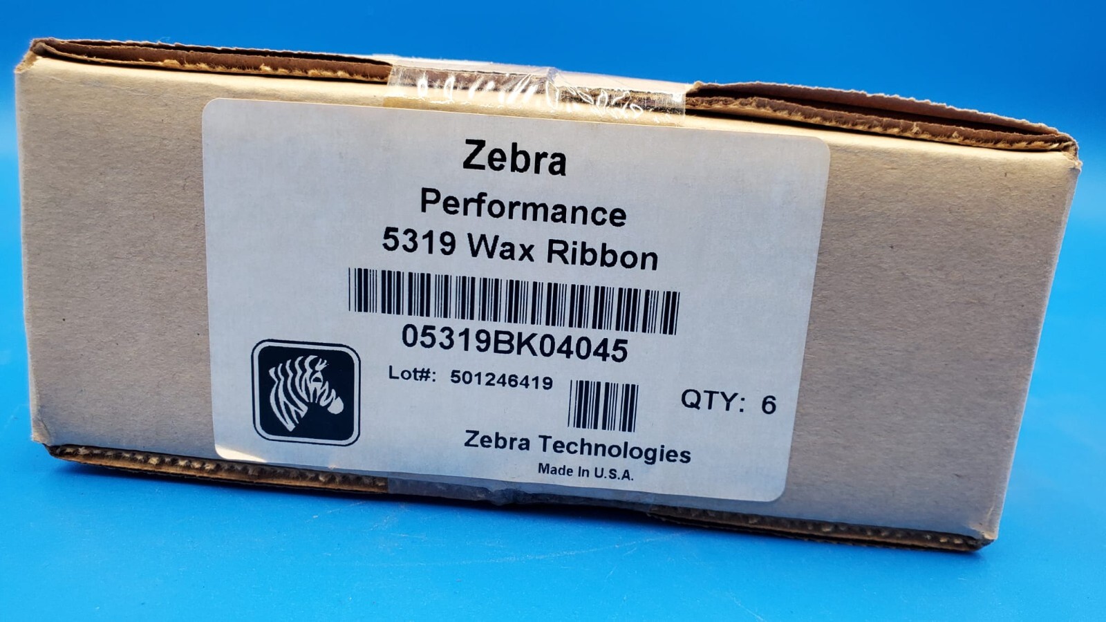 *Box of 6* Zebra 5319 Wax Ribbon Thermal Printer 05319BK04045