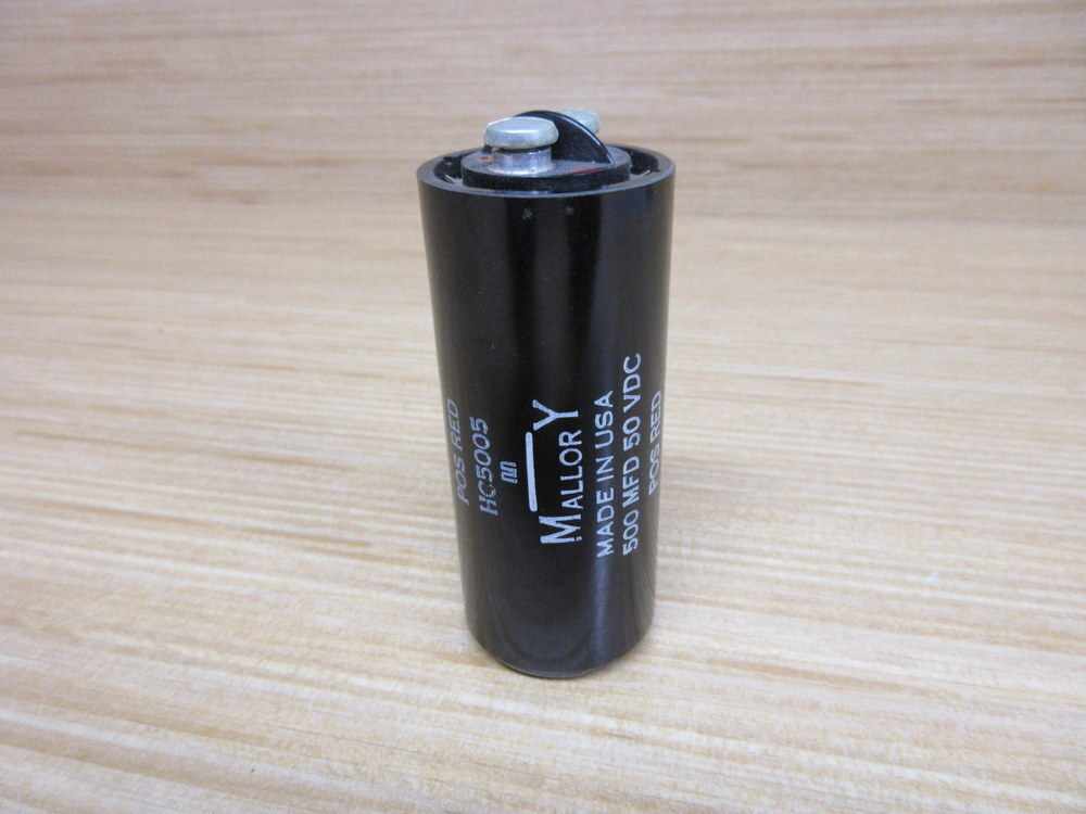 Mallory HC5005 Cornell Dubilier 500MFD Capacitor 50VDC