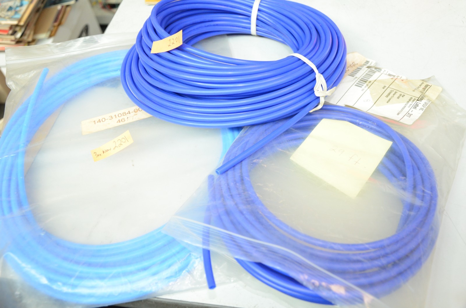 1/4″ OD Lot of 3 Qty Polyethylene Air Tubing 170 Feet Total Blue New Open Box