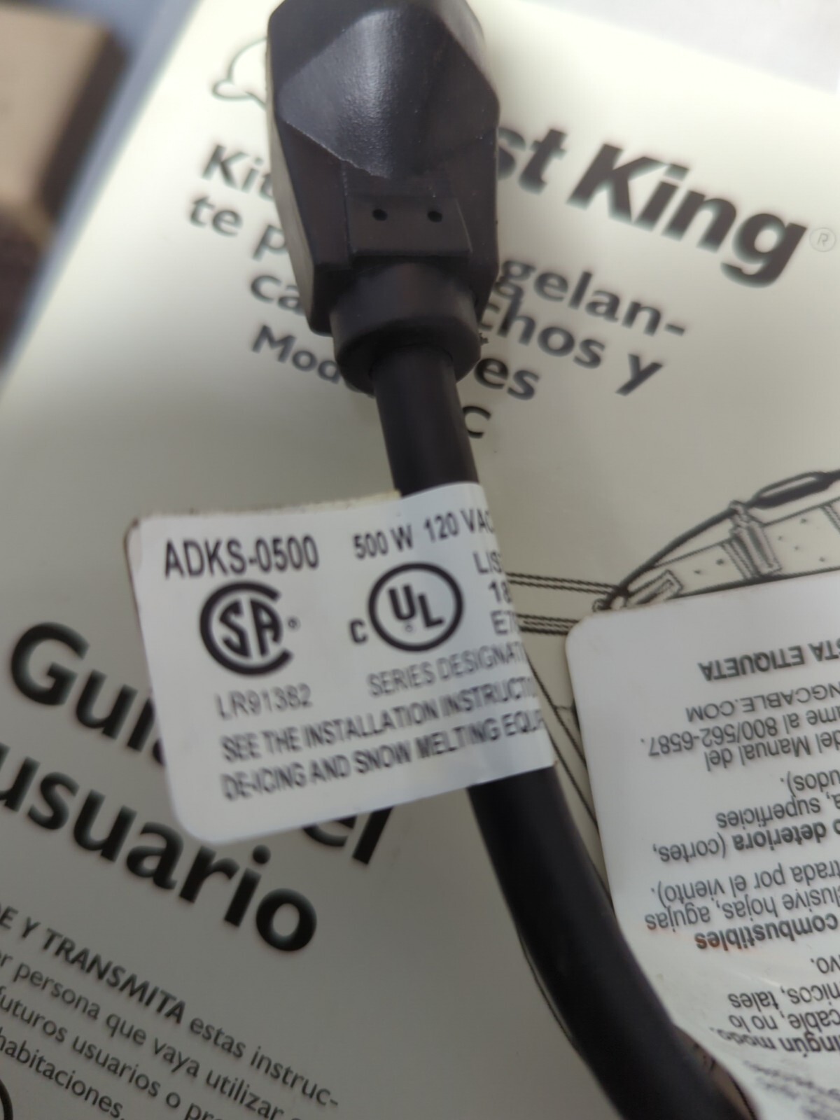FROST KING,RC100,ROOF AND GUTTER DE-ICING KIT 120V 500W 100FT NOS