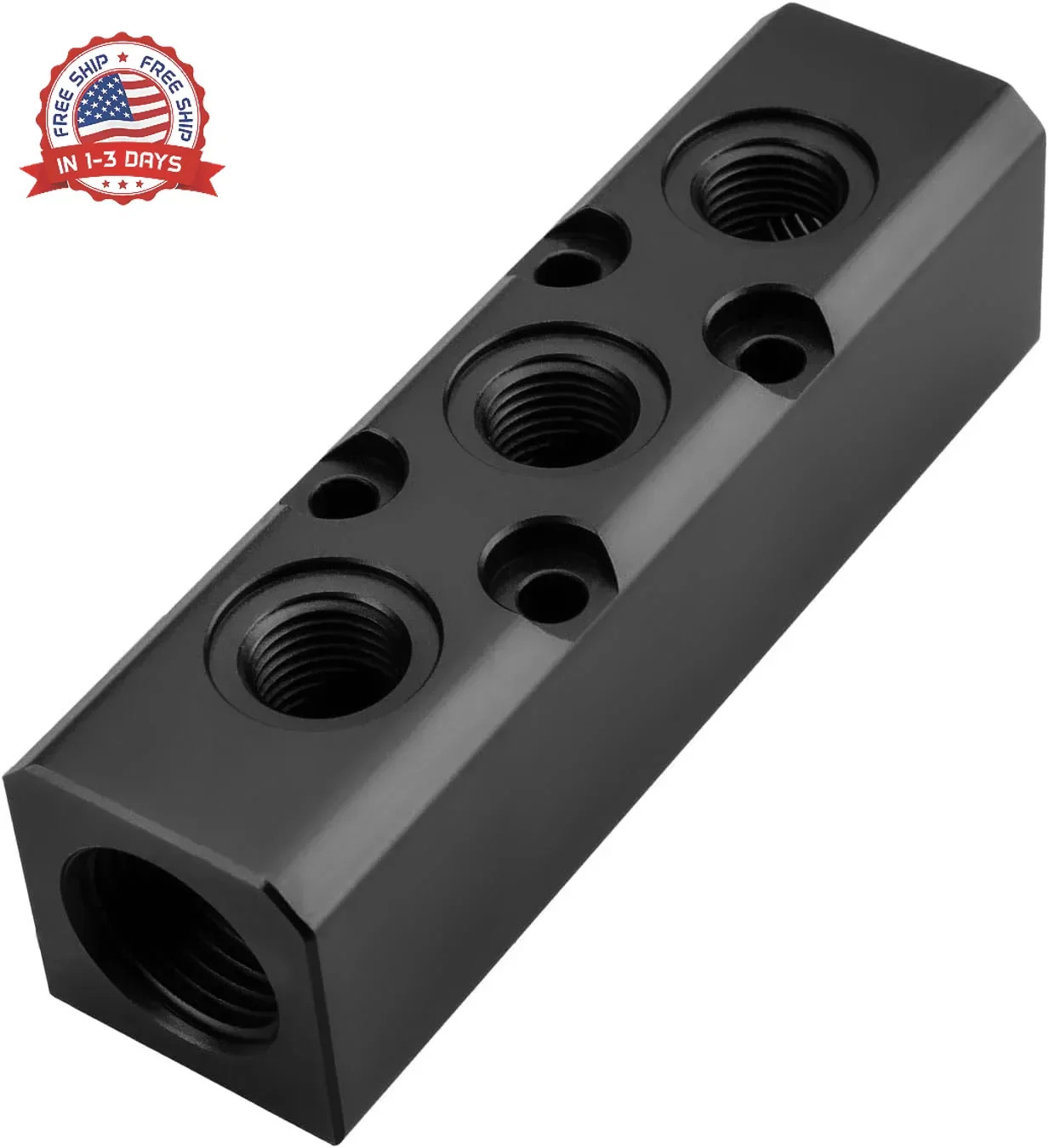 Air Manifold, 3 Way 5 Port Air Compressor Manifold, Air Hose Inline Manifold Blo