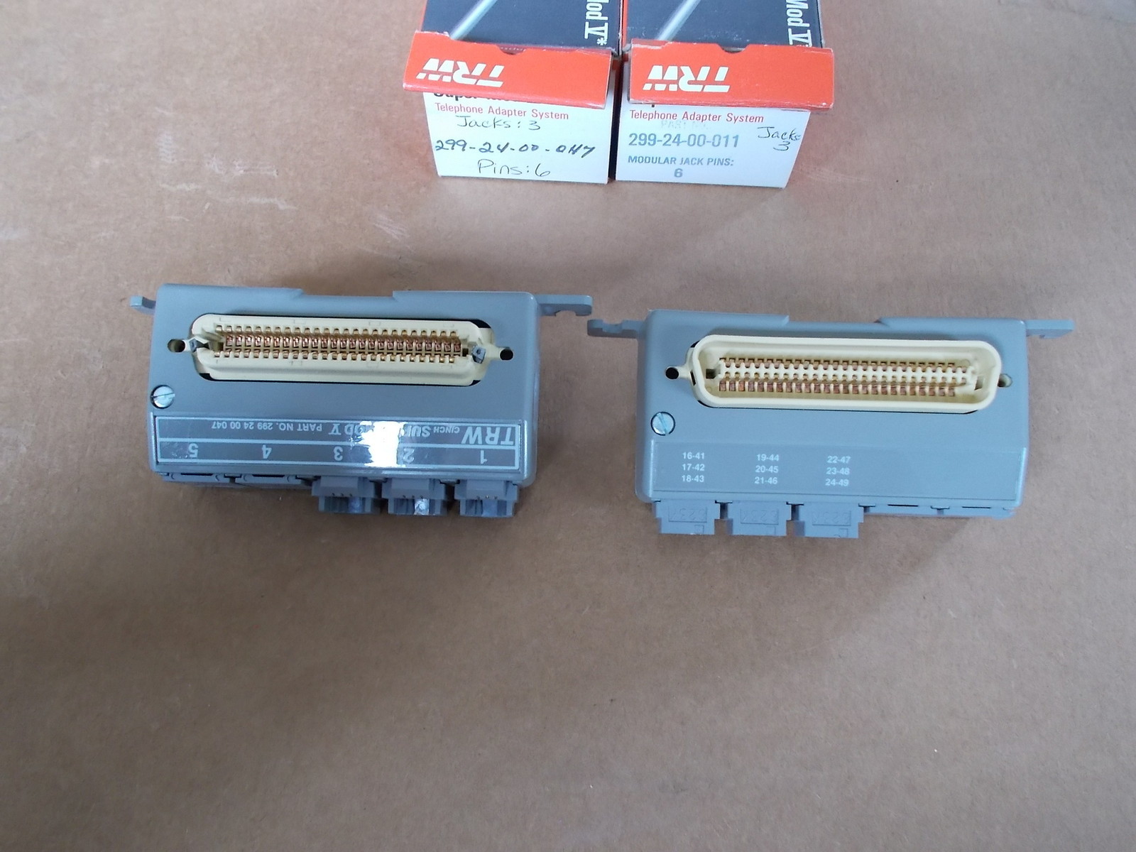 TRW Cinch Super Mod V Telephone Adapter 6-Pins 3-Jacks, Lot of 2 *FREE SHIPPING*