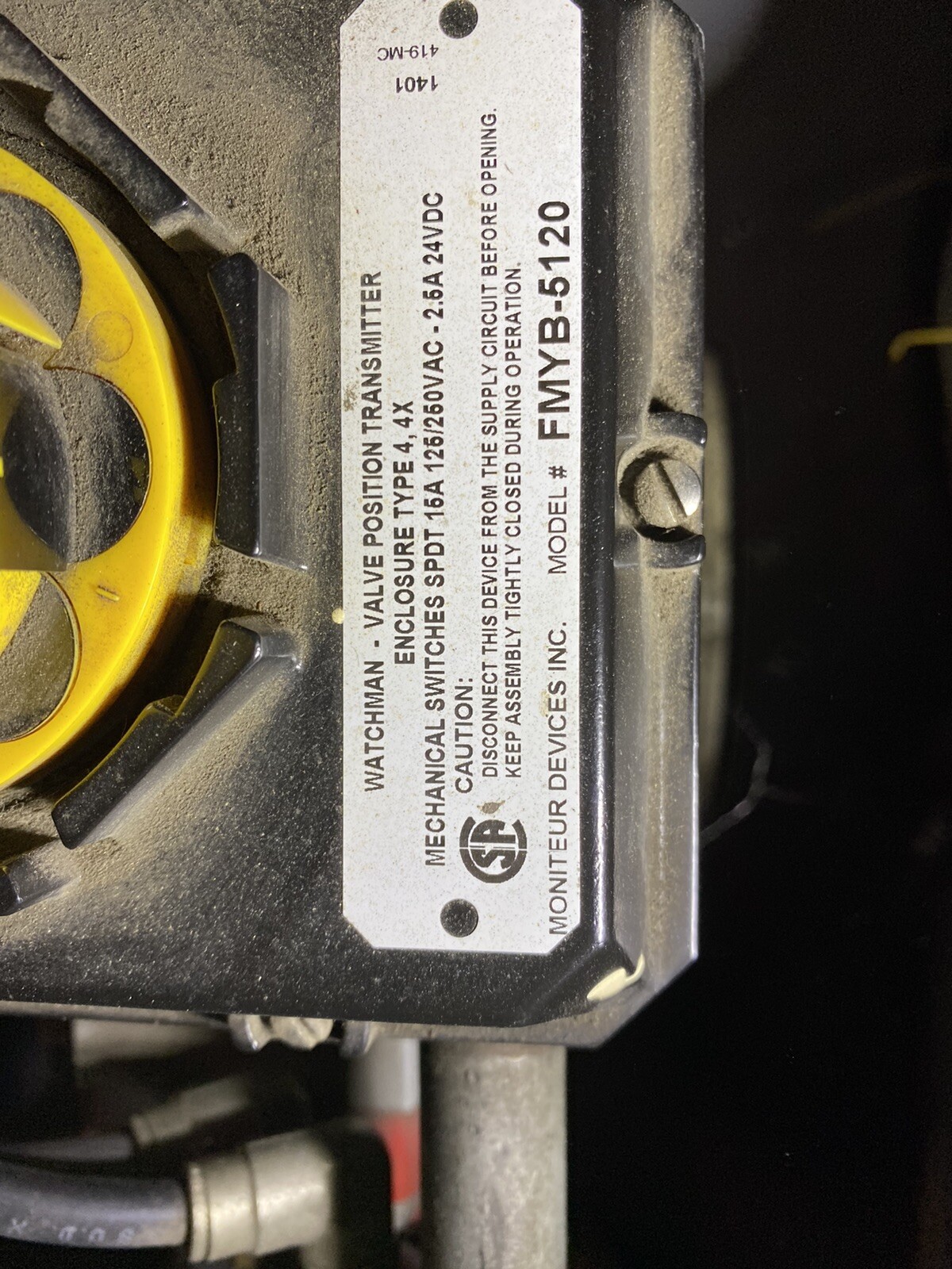BRAY CONTROLS 92-1190-11305-532 USED ACTUATOR W/ BUTTERFLY VALVE