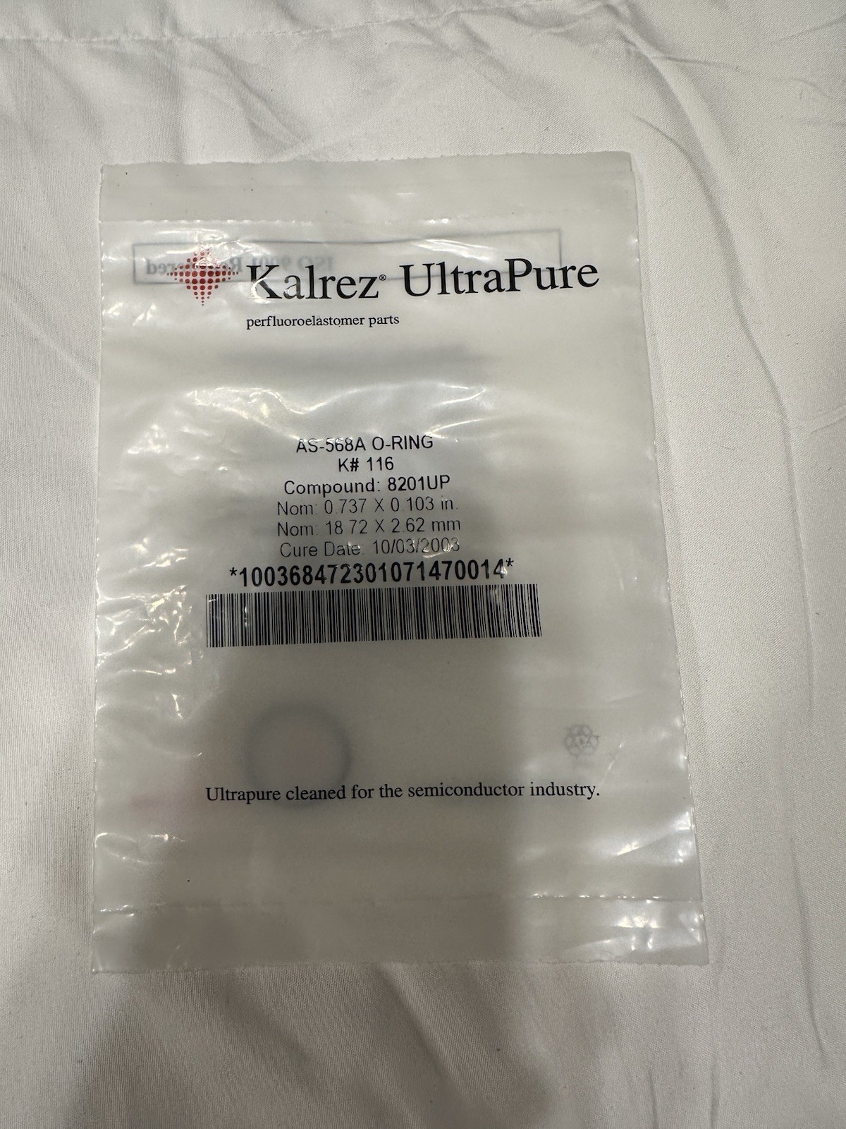 AS-568A Kalrez O-Ring K#116 0.737 X 0.103 in