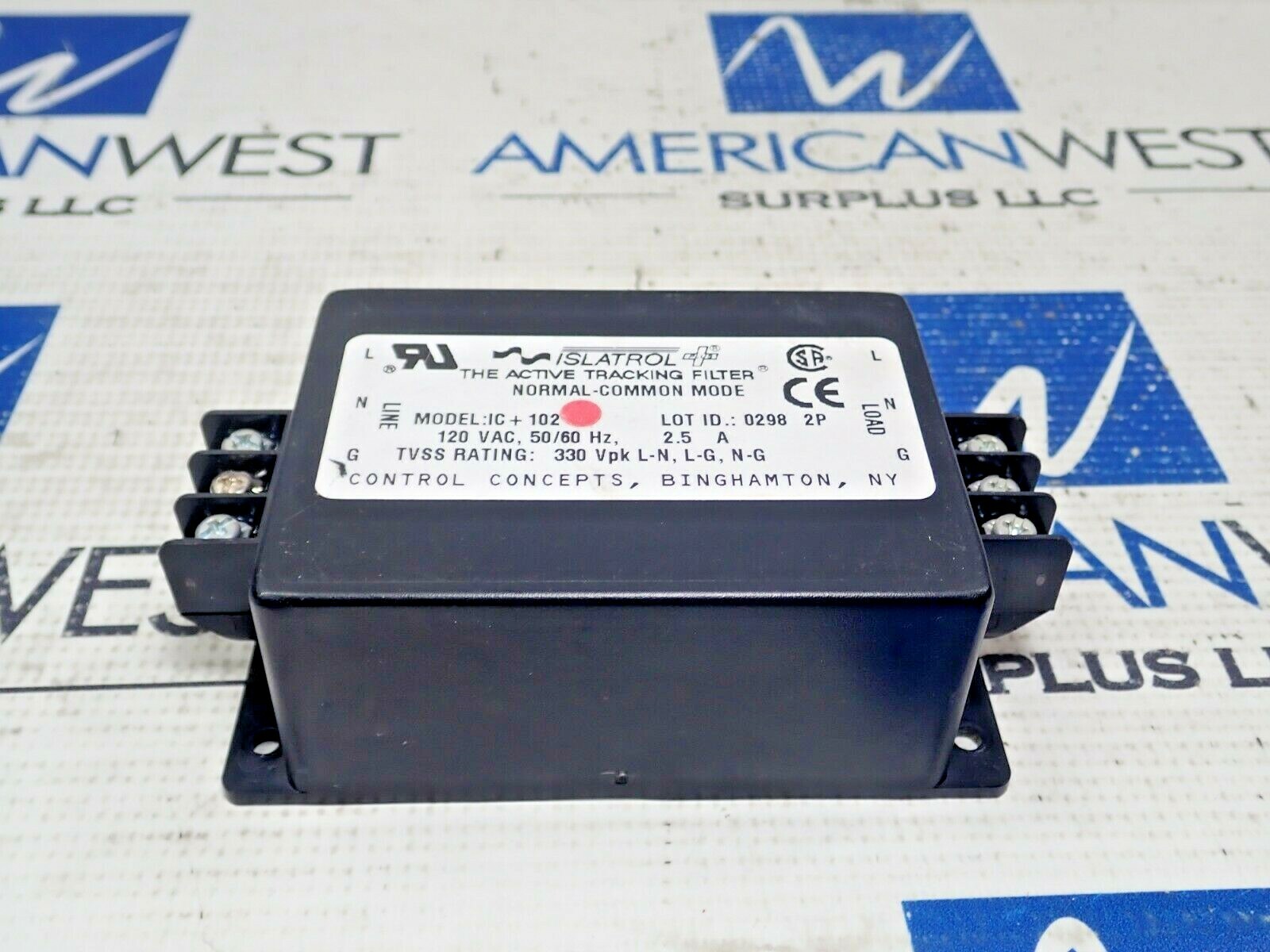CONTROL CONCEPTS ISLATROL MODEL IC+102 ACTIVE TRACKING FILTER