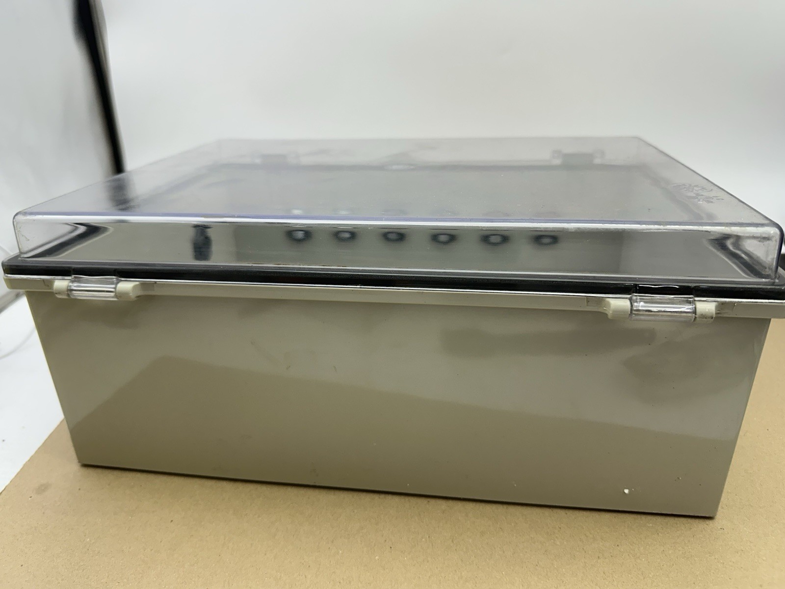 Bud Industries NBB-10273 Light Gray Style B Plastic Indoor Box with Clear Door