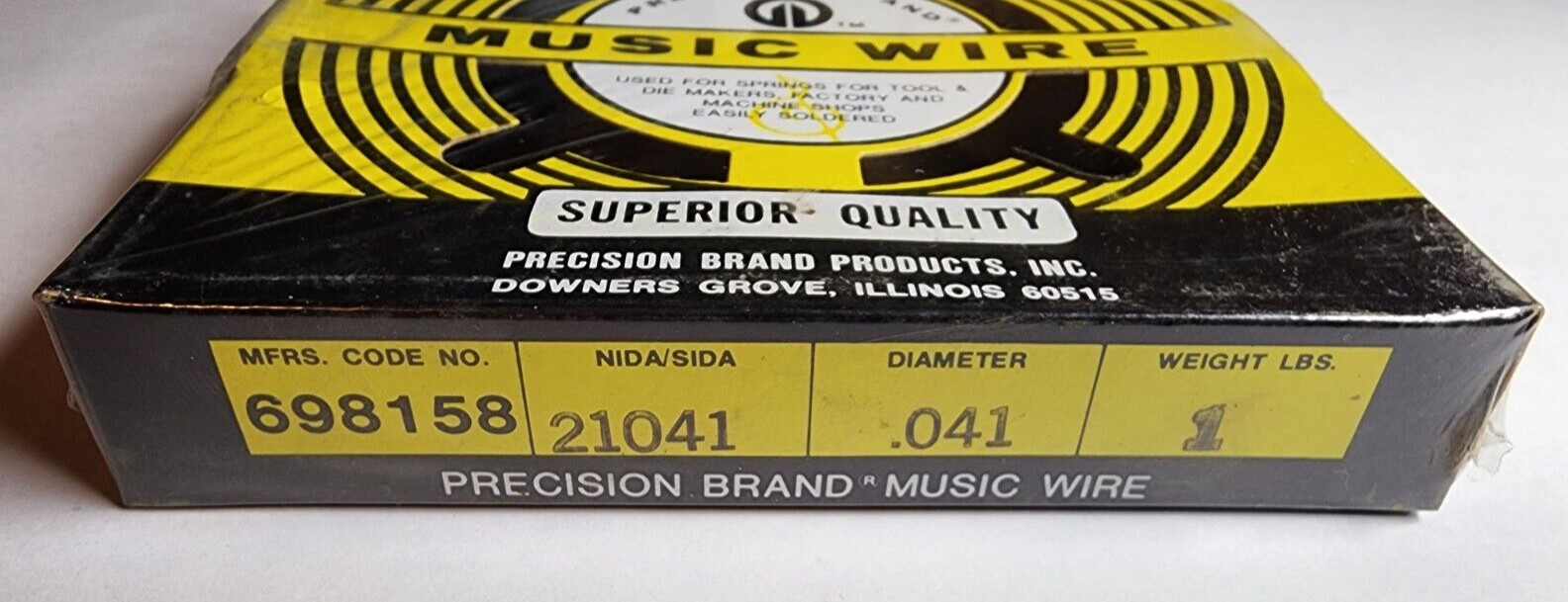 NOS Precision Brand Superior Quality Music Wire 1Lb. .041 Diameter roll