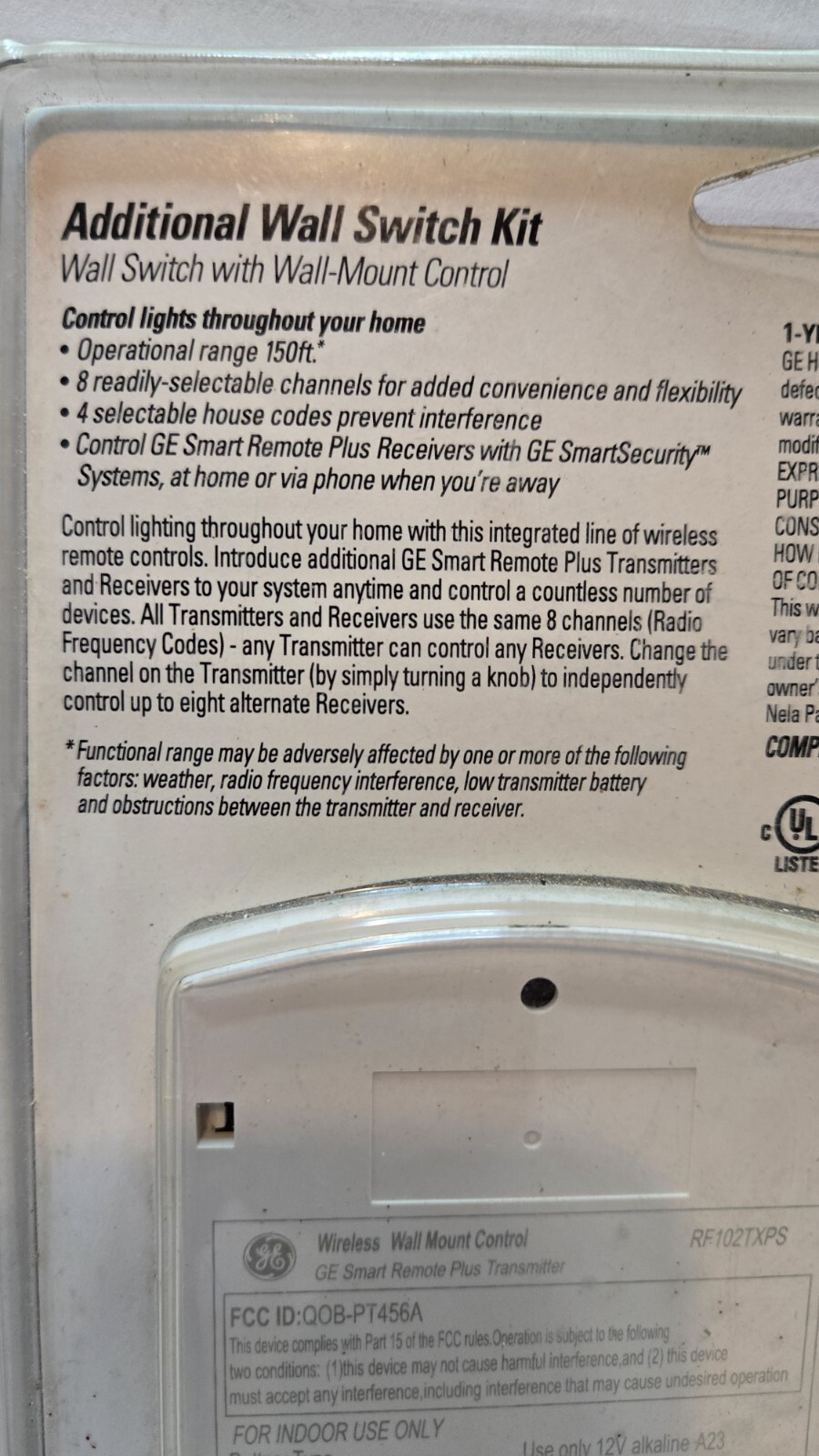 General Electric RF102TXPS Wall Switch Kit with Wall-Mount Control