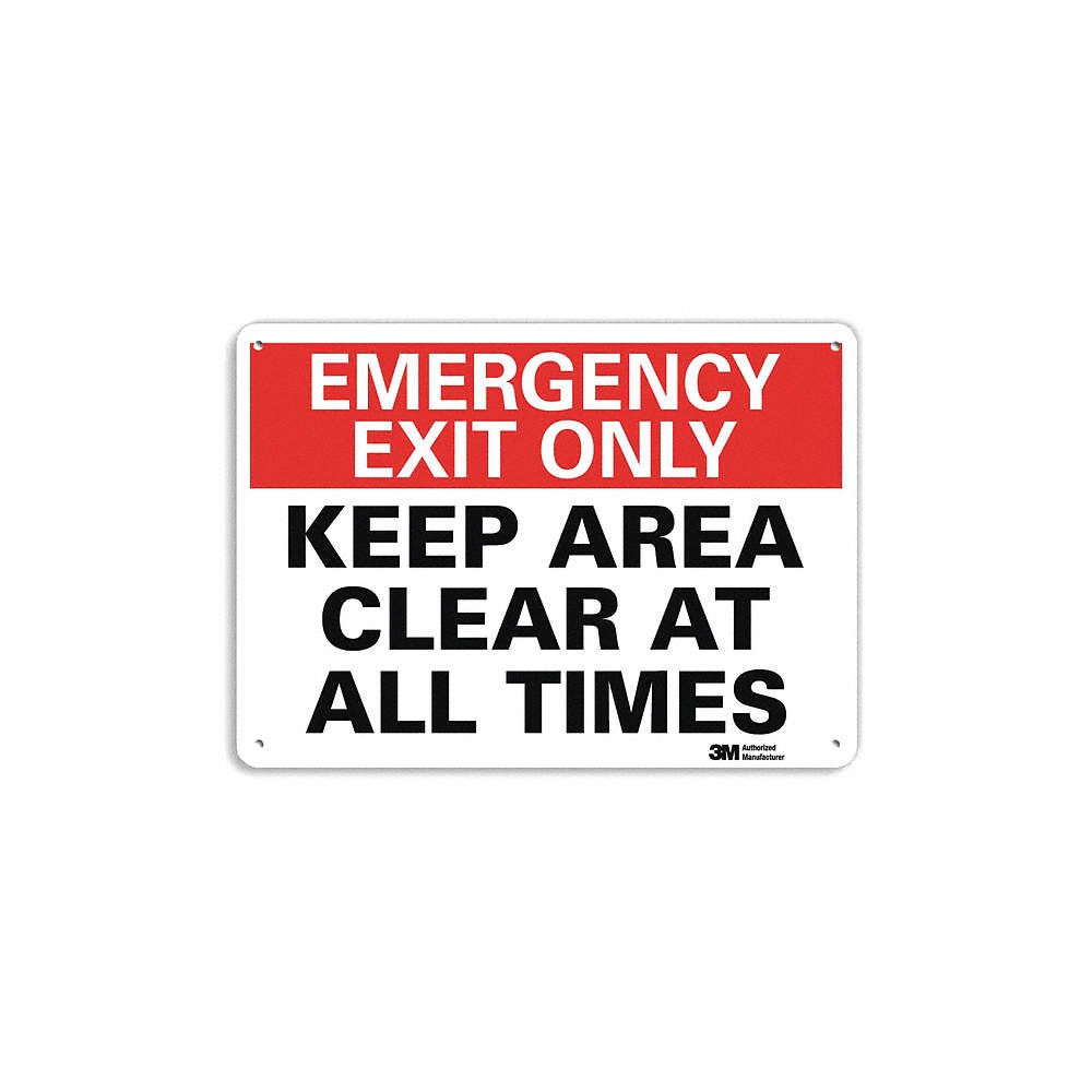 LYLE U7-1088-NP_14X10 Emergency Sign,10 in x 14 in,Plastic 44VA20