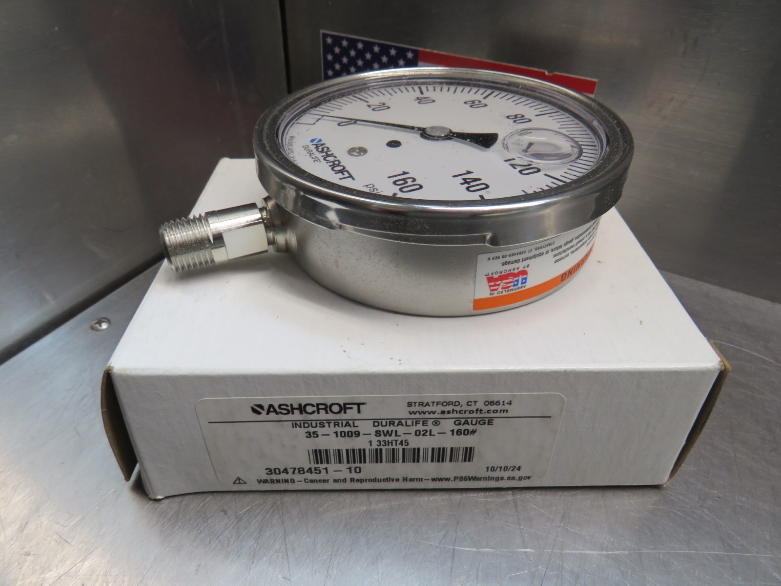 Ashcroft 35-1009-SWL-02L-160# Gauge 0-160 psi