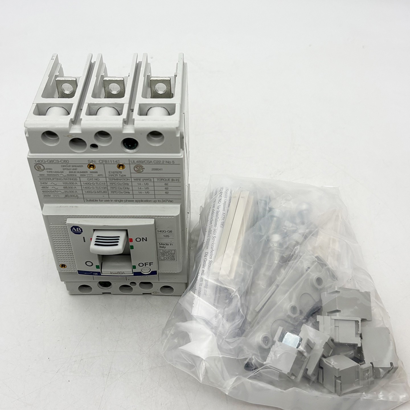 140G-G6C3-C60 New Original 140G 125A Molded Case Circuit Breaker 140GG6C3C60