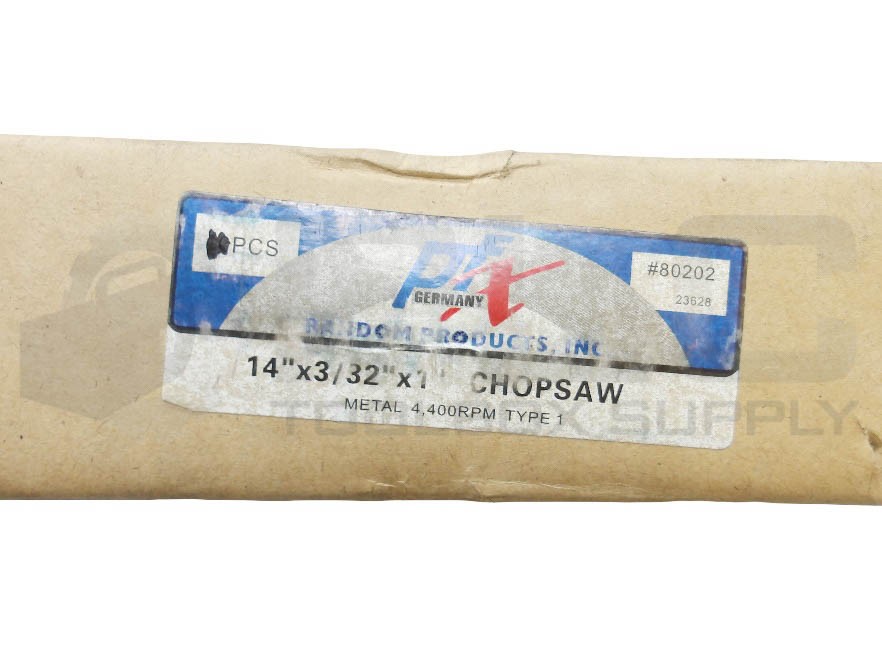 NEW BOX OF 8 RANDOM PRODUCTS INC 80202 CHOPSAW WHEEL 14″ X 3/32″ 1″