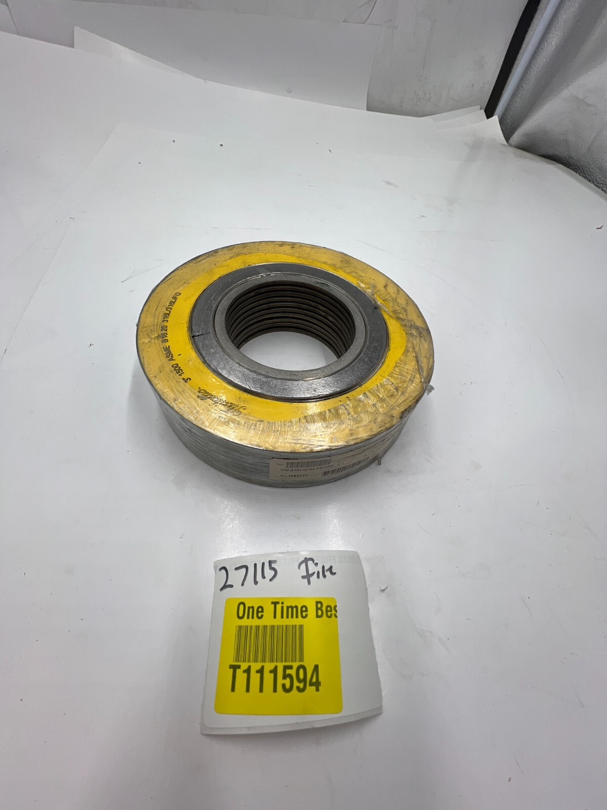 (QTY 10) Flexitallic 030150202085 Spiral Wound Gasket 3″ 1500 ASME B16.20 Yellow