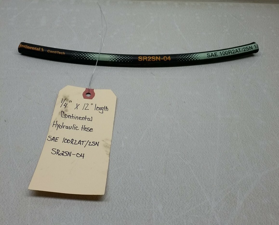 SAE 100R2AT/2SN Continental 1/4″ X 12″ Length Hydraulic Hose SR2SN-04
