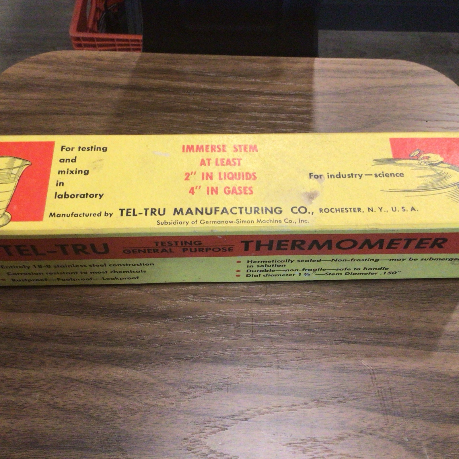 Tel-Tru Thermometer 50-400 Stem, 8”