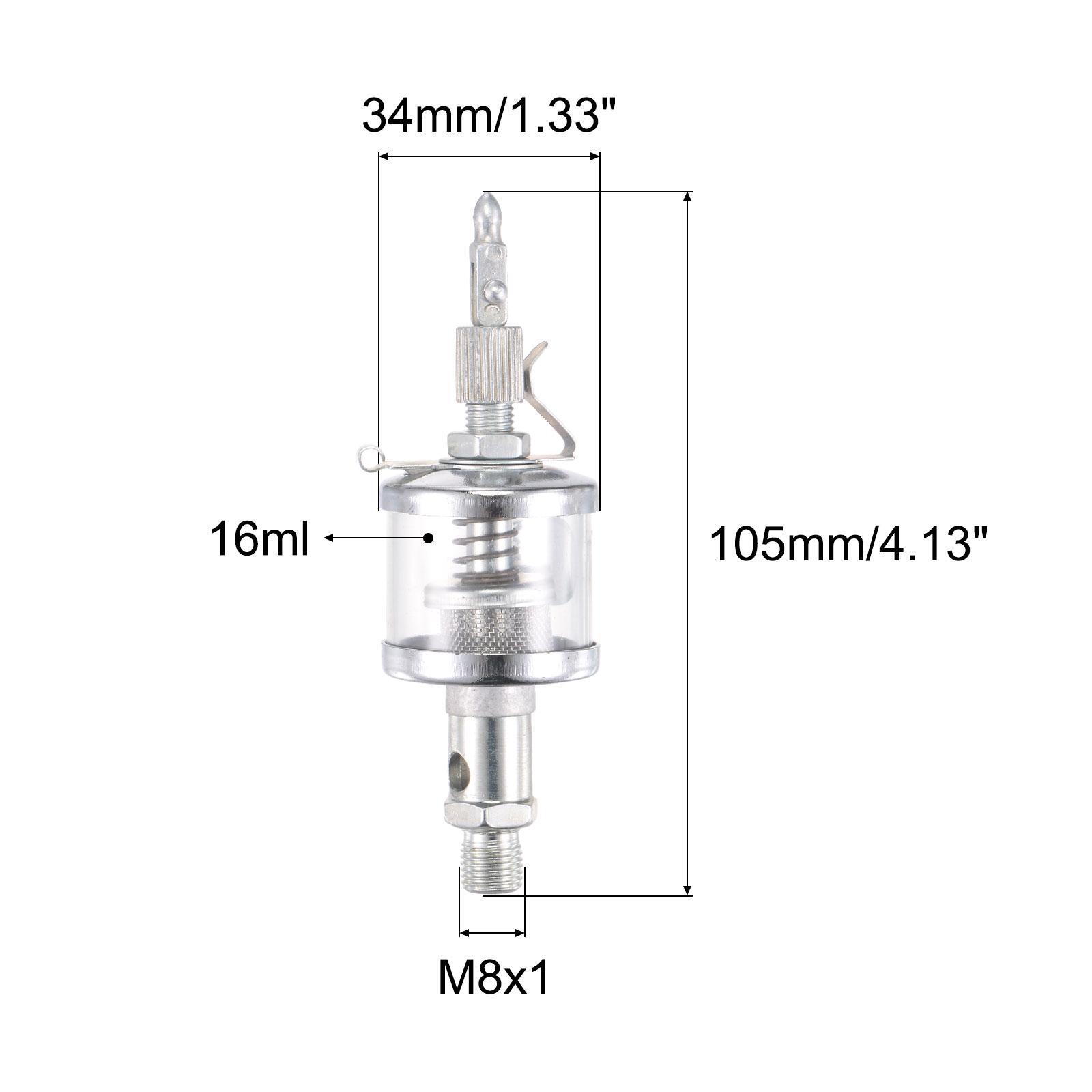 Needle Valve Type Oil Cup M8x1 Thread 16ml Sight Gravity Drip Feed Oiler