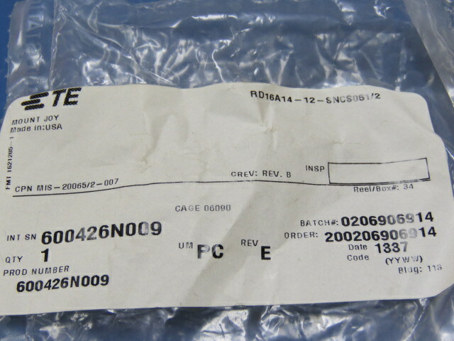 RAYCHEM MIS-20065/2-007 Qty of 1 per Lot CIRCULAR CONNECTOR
