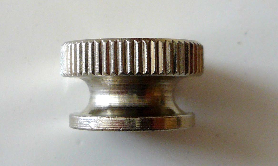 12 Nickel Plated Brass Knurled Nuts 1/4-20 Fully Threaded 5/8″ Diameter Head New