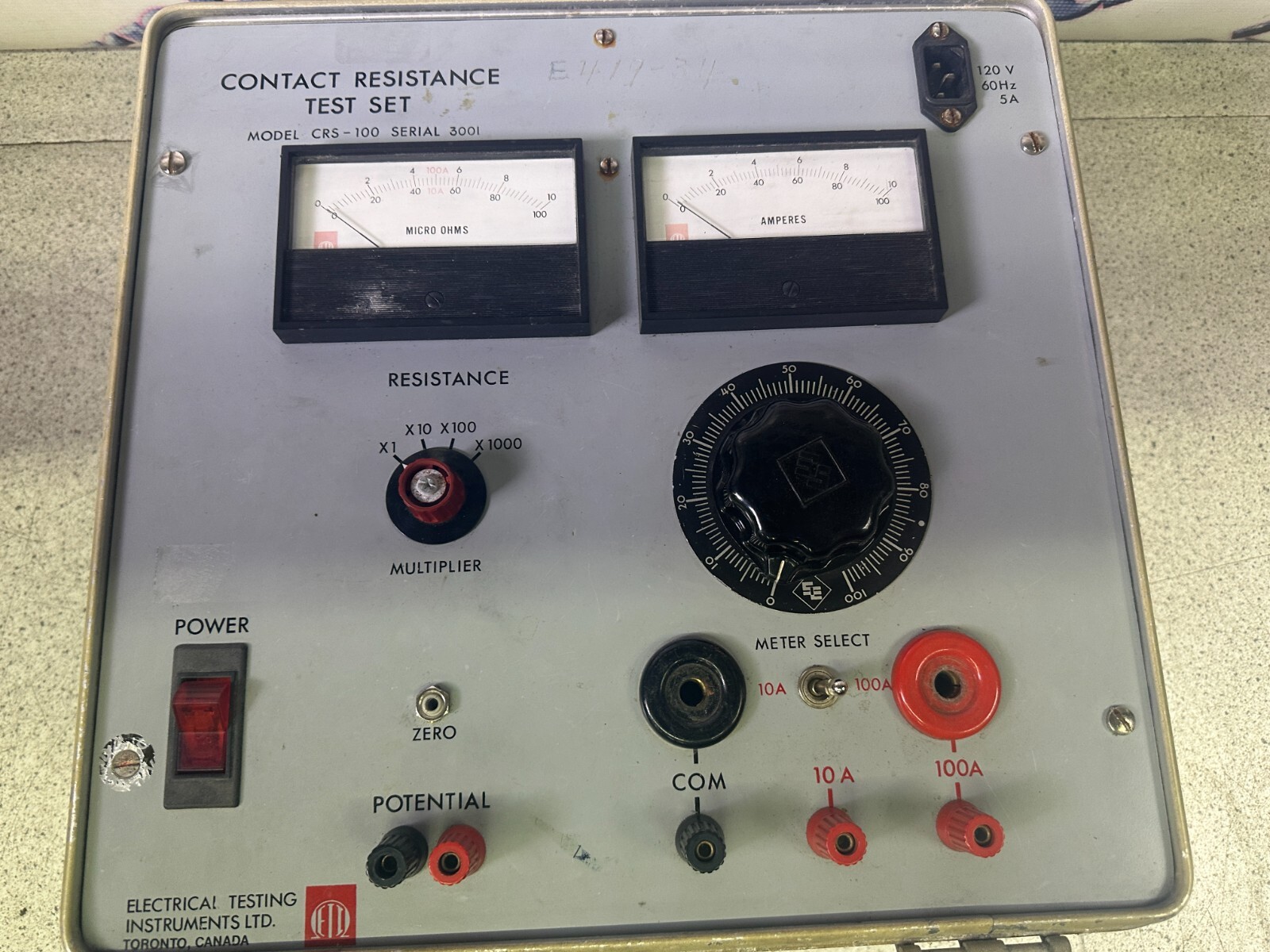 Electrical Testing Instruments CRS-100 Contact Resistance Test Set