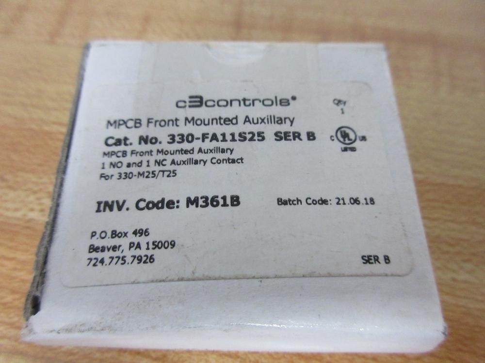 C3 Controls 330-FA11S25 Auxiliary Contact 330FA11S25