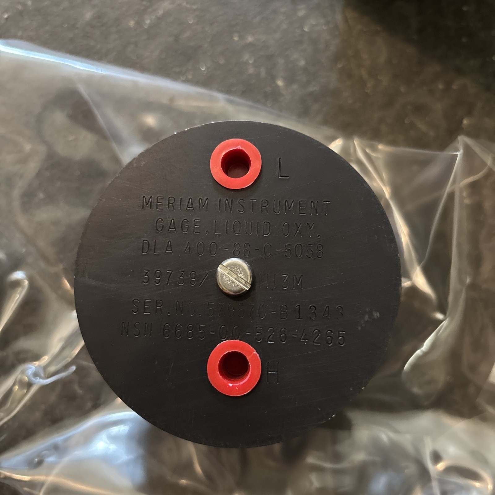 MERIAM INSTRUMENT LIQUID OXYGEN CONTENT GAGE NSN 6685-00-526-4265