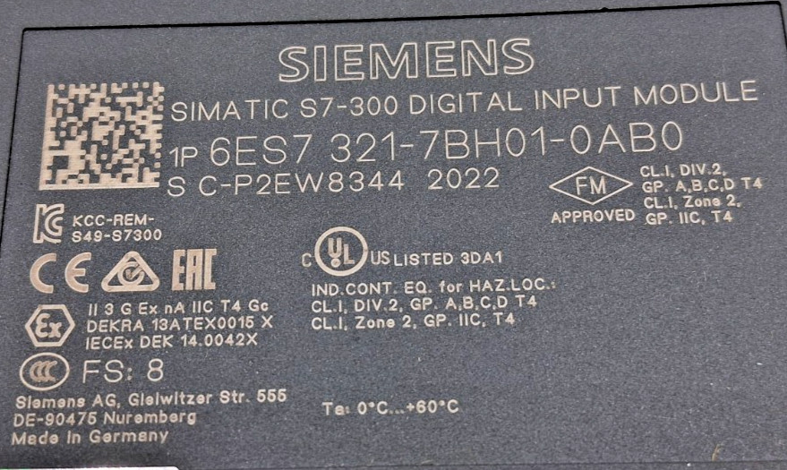 Siemens 6ES7 321-7BH01-0AB0 Digital Input Module