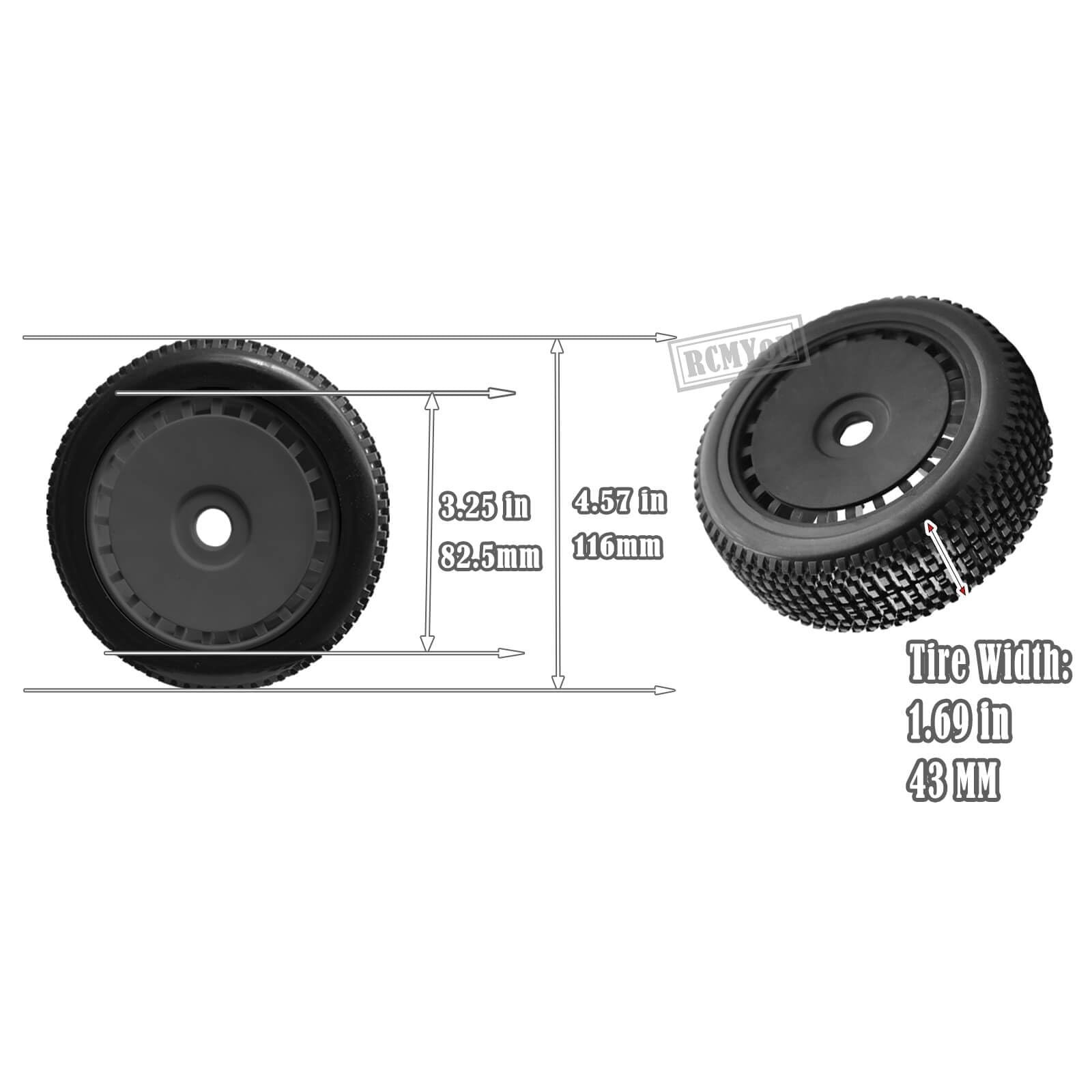 RC 17mm Tires for 1/8 Talion 6S BLX,Typhon 6S 3S BLX,Redca t,Team,L0s1,HPI,HP…