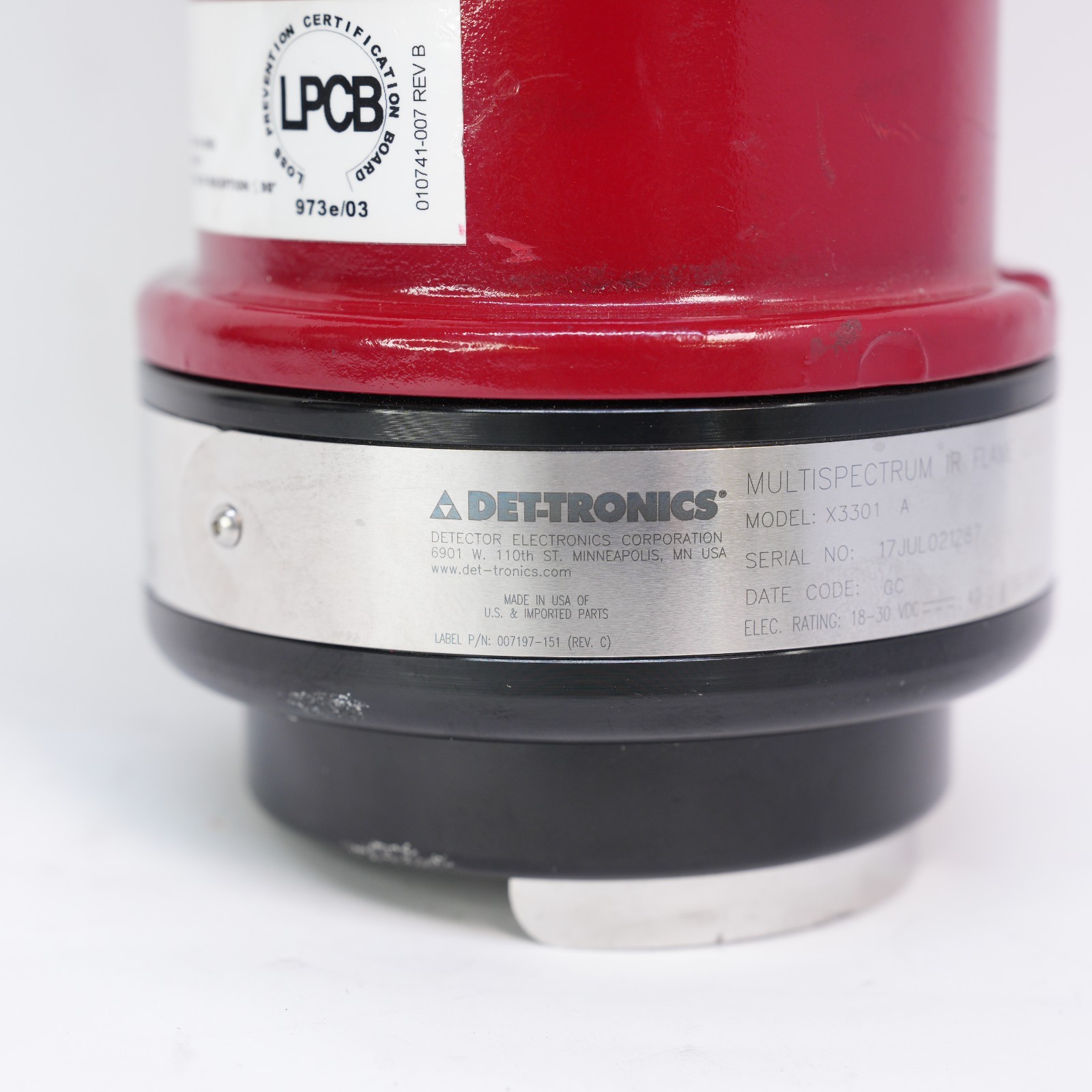 DET-TRONICS X3301A Multispectrum-IR Flame Detector X3301A4N13W1 T12-D14