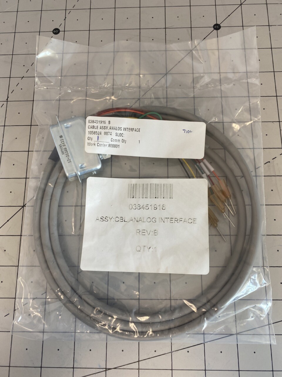 Veeco Cable Assy, Analog Interface PN: 038451916 REV:B
