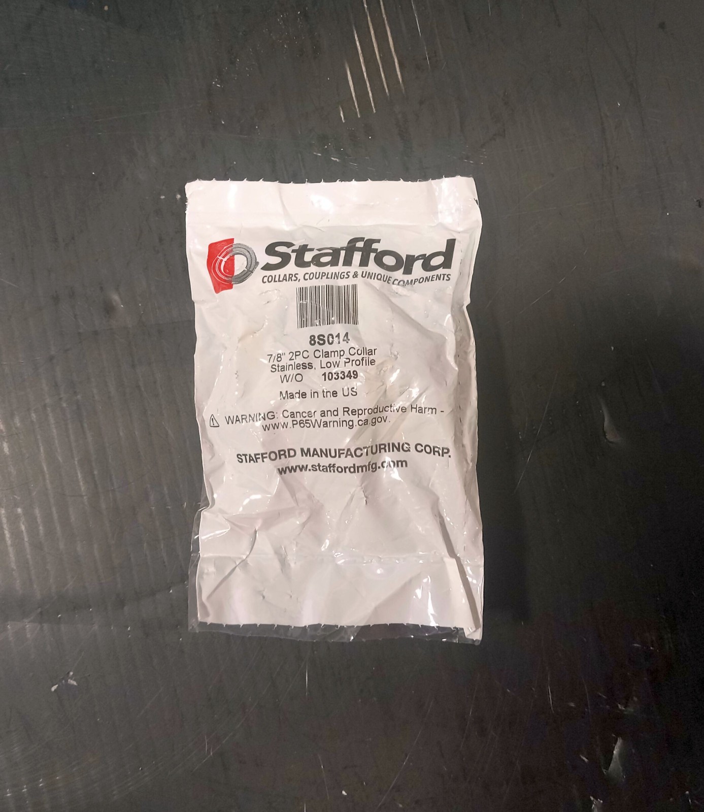 1 NEW STAFFORD 8S014 7/8 2PC CLAMP COLLAR SS NNB ***MAKE OFFER***