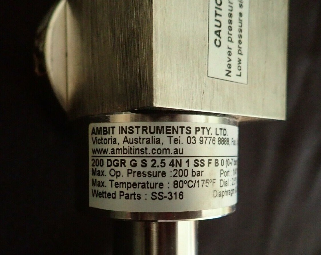 AMBIT 200 DGR 0- 7 BAR /G/S/2.5/4N/1/SS/F/B/0/ (0-7 BAR) C ROLLING DIAPHRAGM