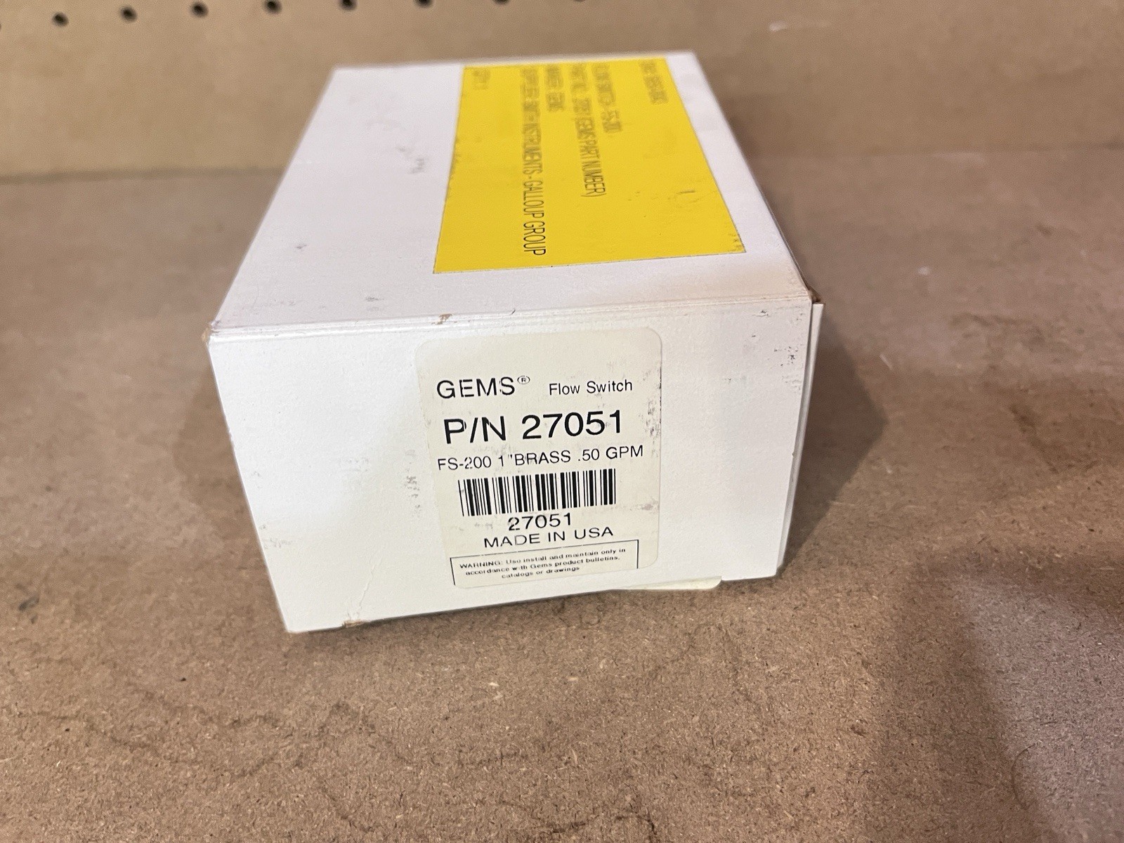 Gems FS-200 P/N 27051 0.50 GPM Brass Flow Switch Made in USA SAME DAY SHIP