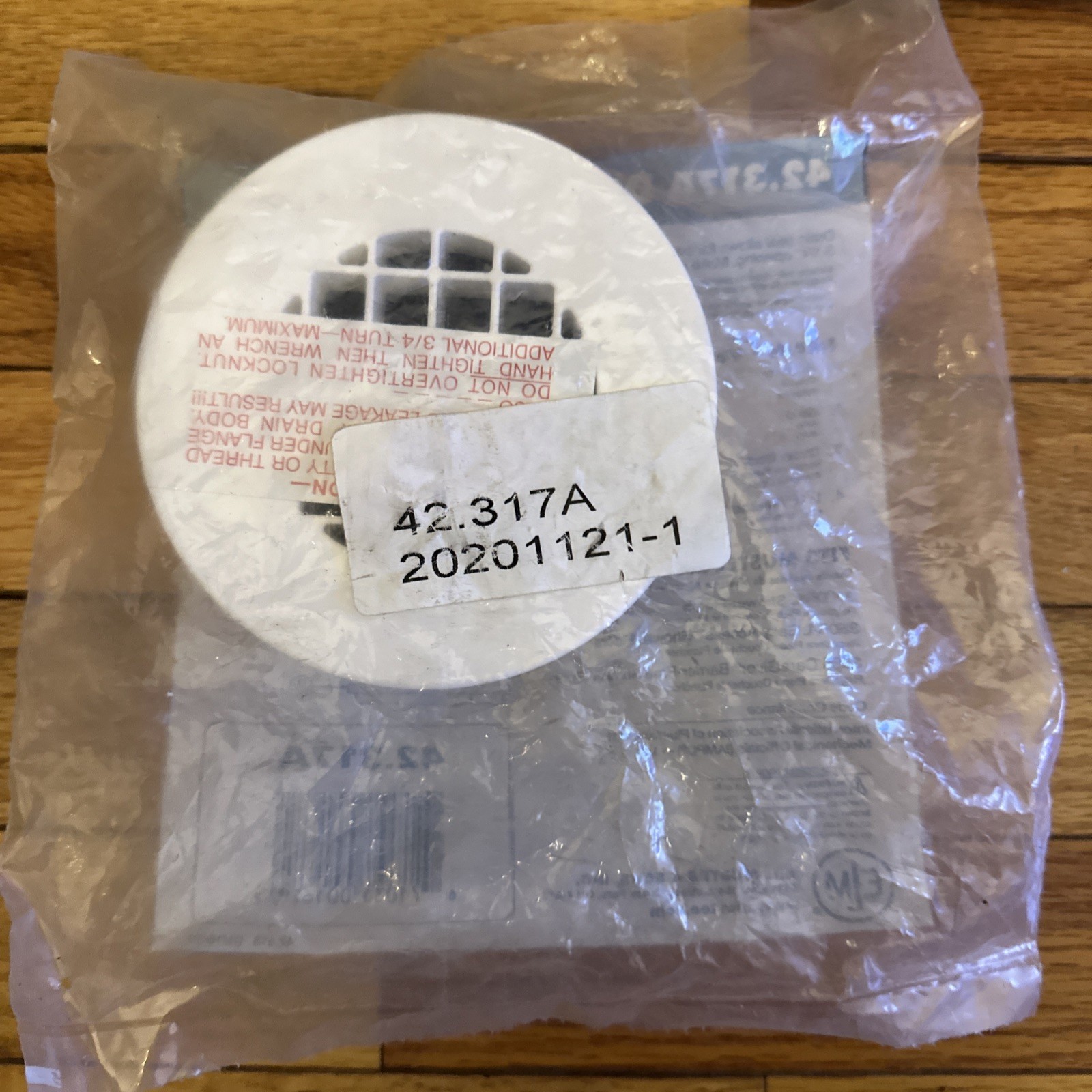 Mustee 42.317A Drain Assembly, White New Open Bag W Small Ding